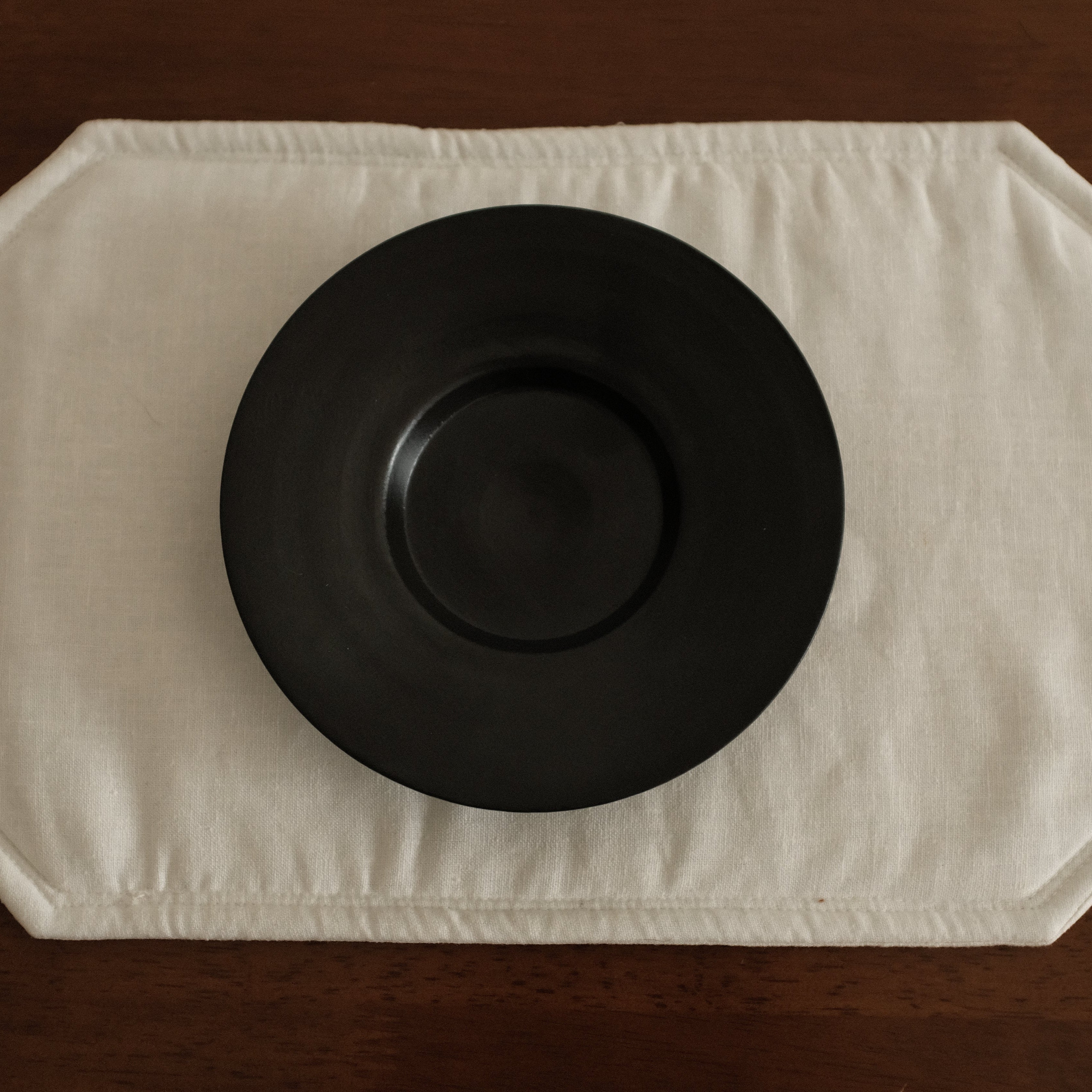 Yuli Handmade Ebony Black Glaze Tea Plate Black Glaze Underglazed Stoneware