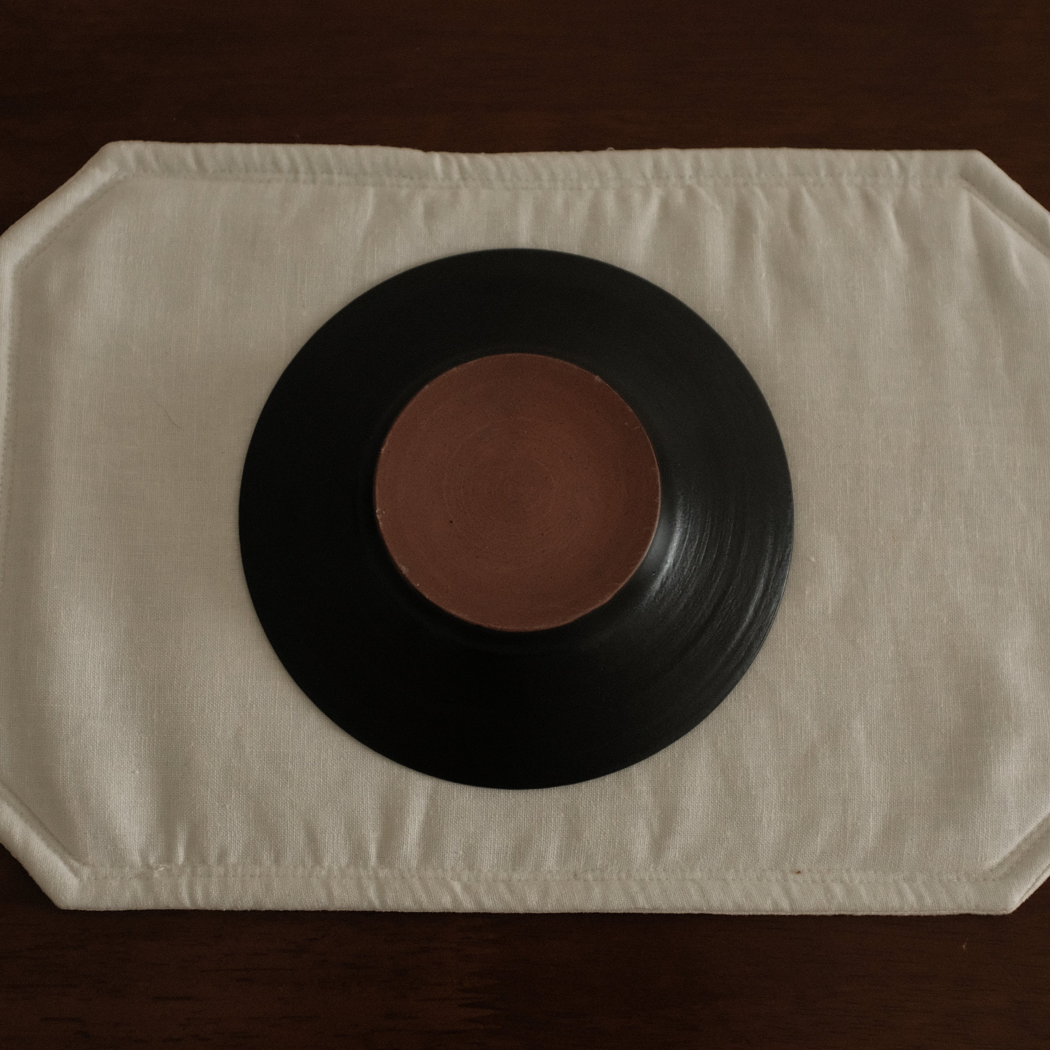 Yuli Handmade Ebony Black Glaze Tea Plate Black Glaze Underglazed Stoneware