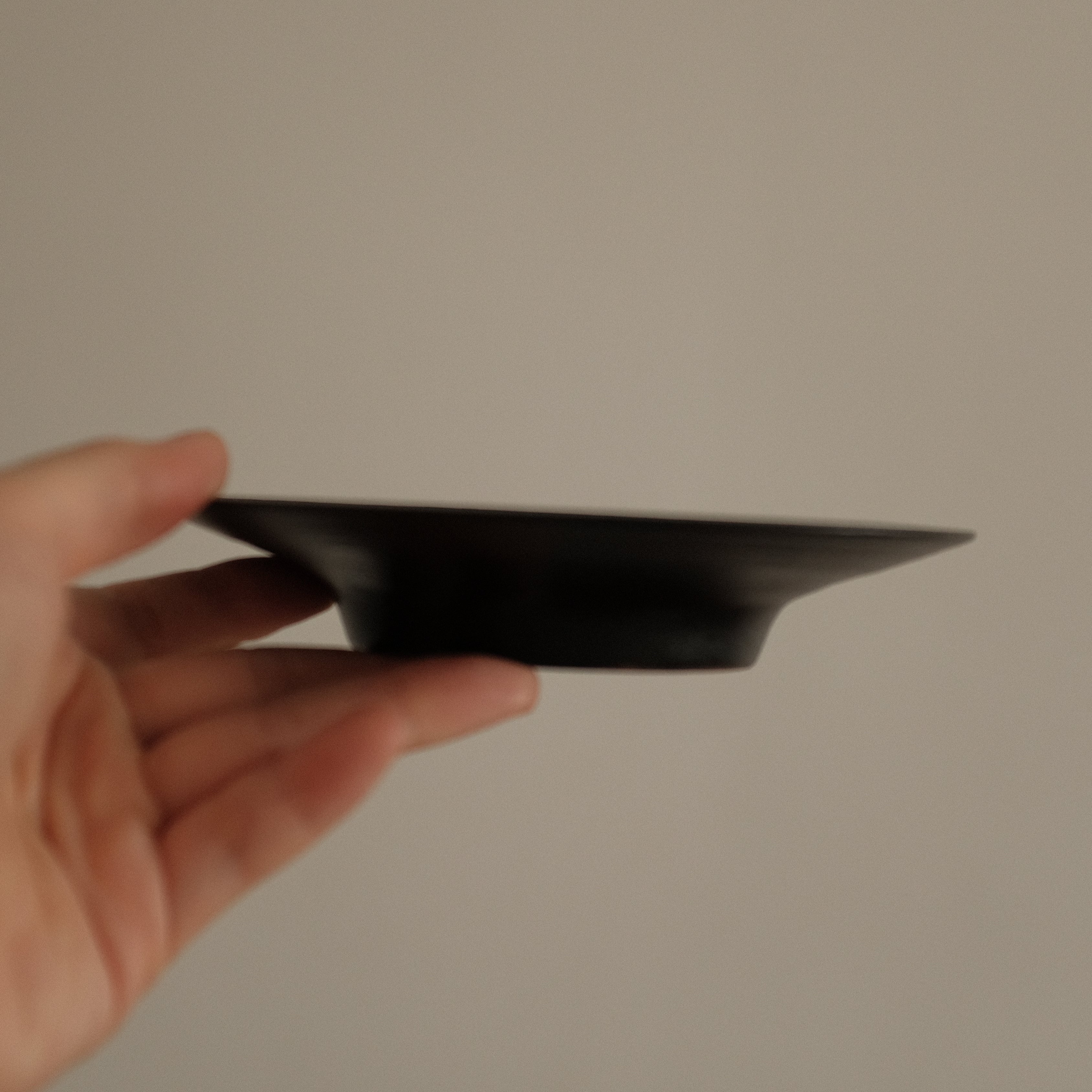 Yuli Handmade Ebony Black Glaze Tea Plate Black Glaze Underglazed Stoneware