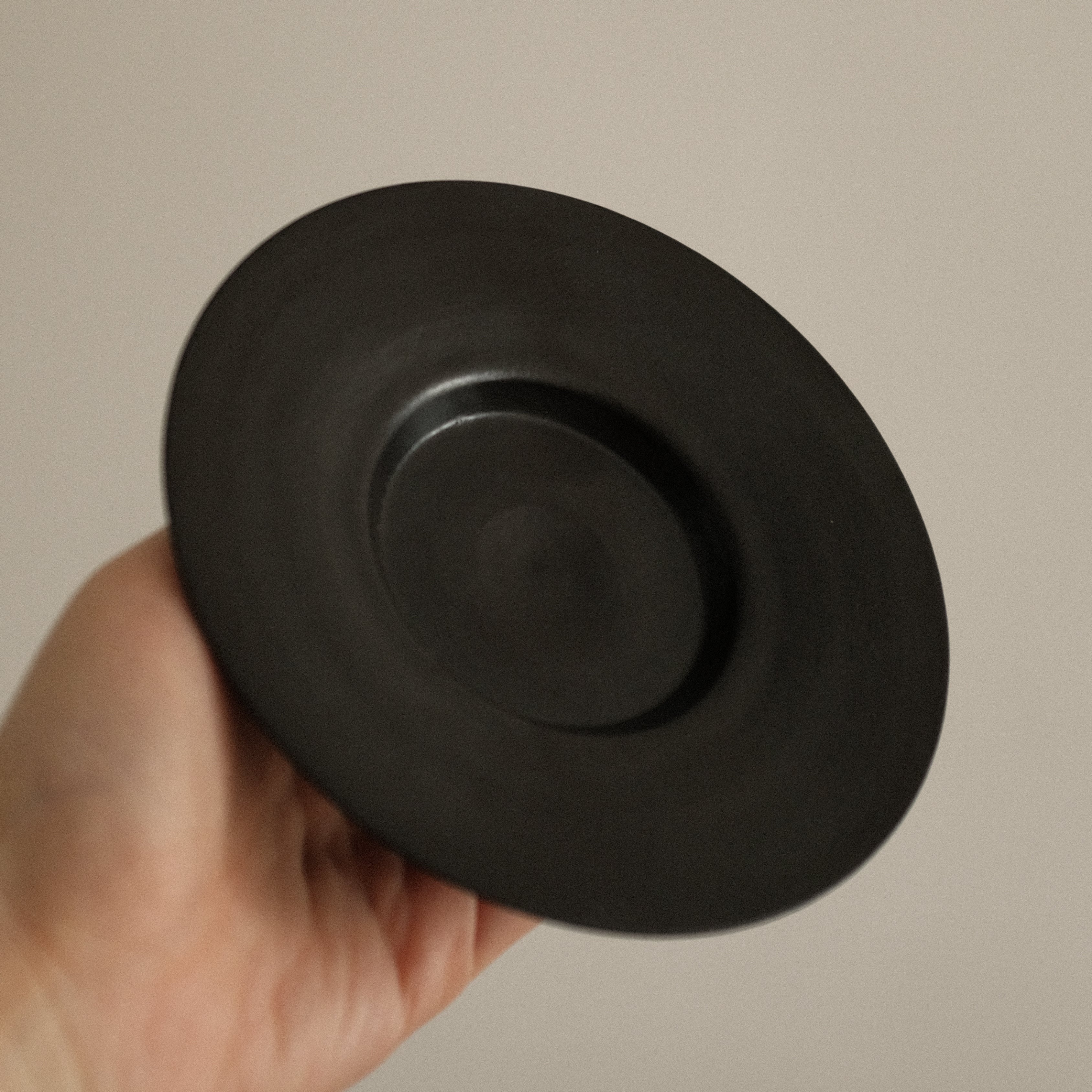 Yuli Handmade Ebony Black Glaze Tea Plate Black Glaze Underglazed Stoneware