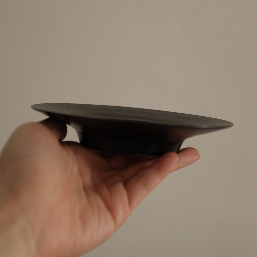 Yuli Handmade Ebony Black Glaze Tea Plate Black Glaze Underglazed Stoneware