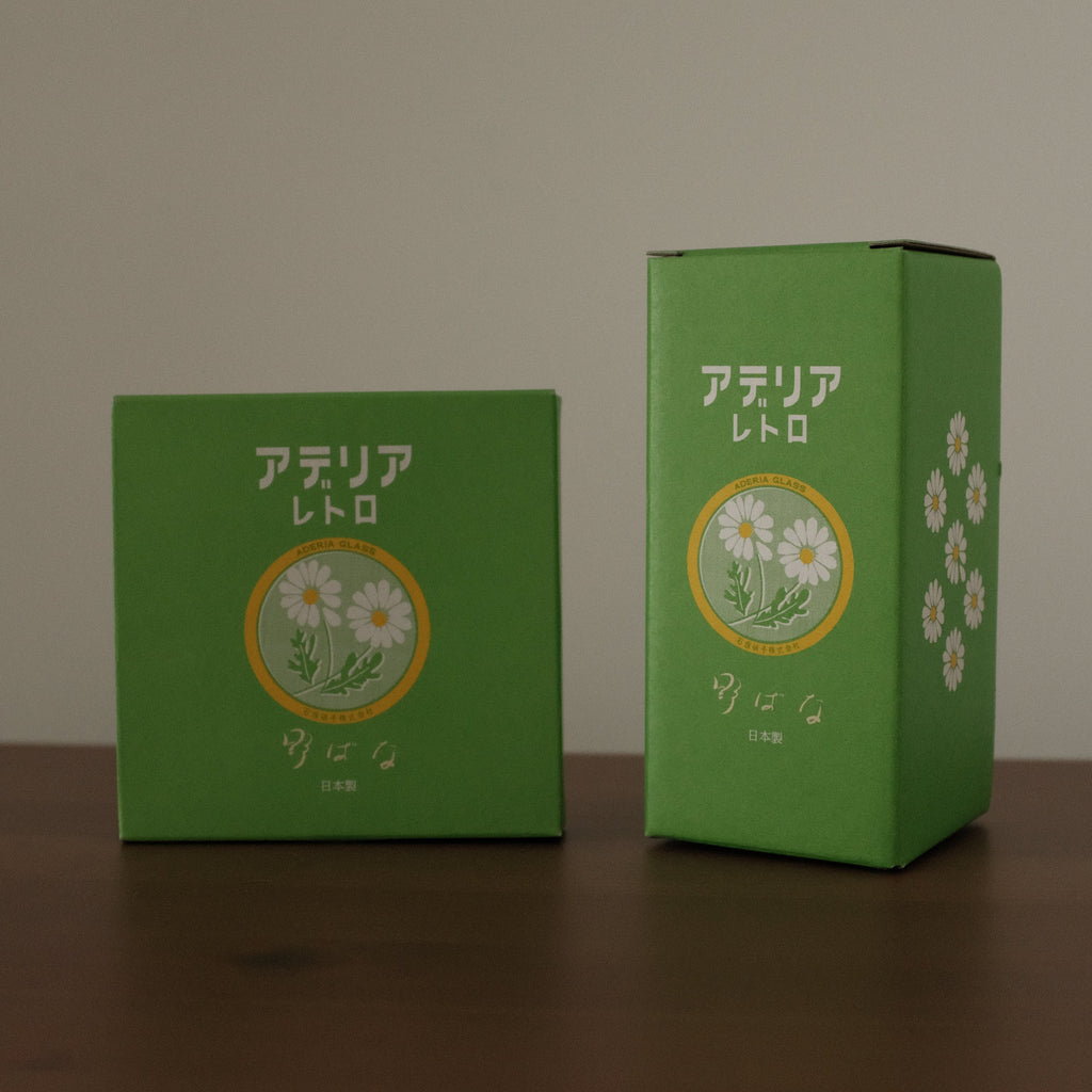 Aderia Retro Japan Nobana Wildflowers Glass with Legs and Plate Gift Set