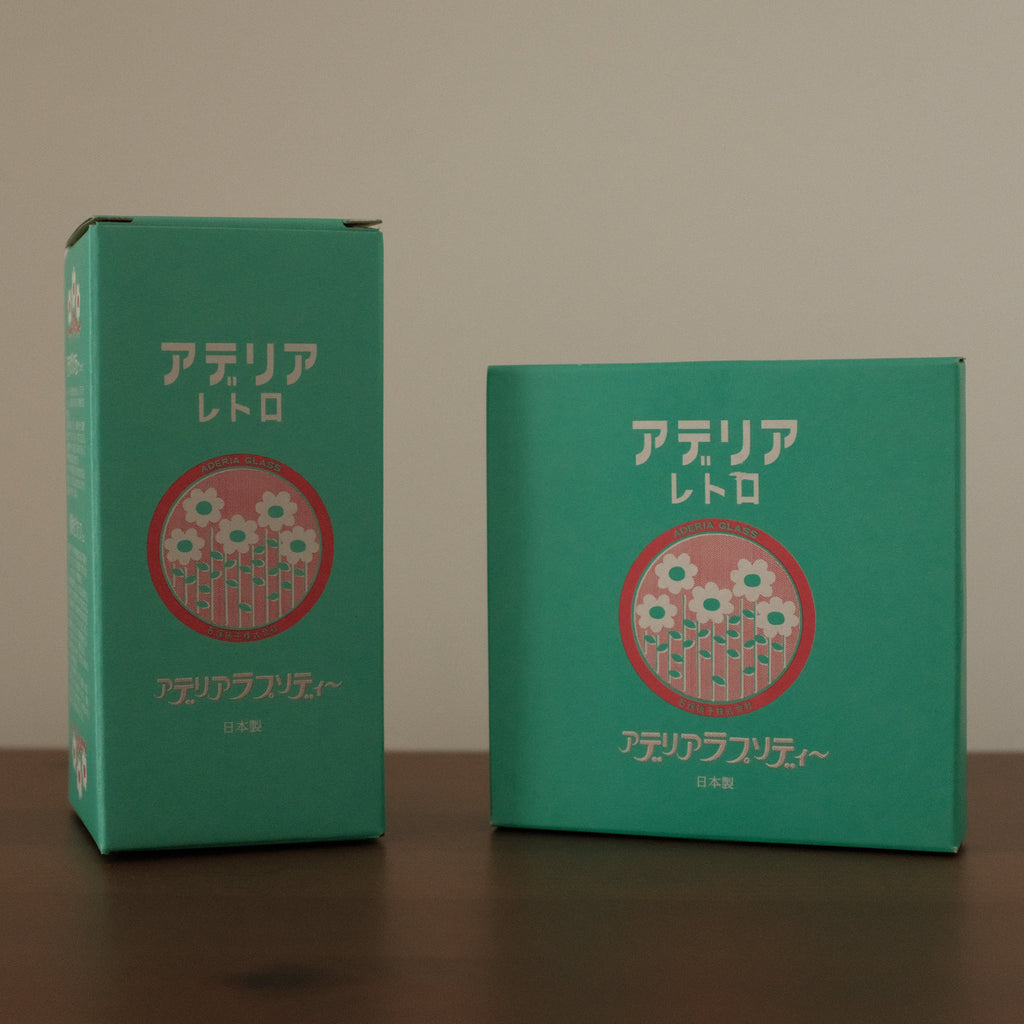 Aderia Retro Japan Rhapsody White Flowers Glass with Legs and Plate Gift Set