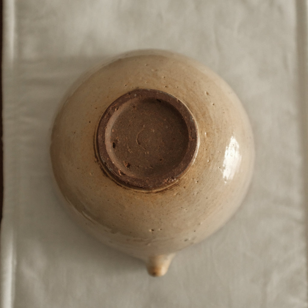 Yuli Handmade Pink Grey Katakuchi Chawan Matcha Bowl Deer Spotted Glazed Underglaze Wood-fired Ceramic Stoneware