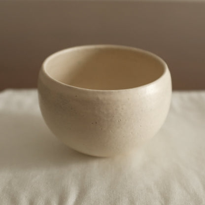 Yuli Handmade Snow White Round Egg Cup Powdered Glaze Underglaze Stoneware