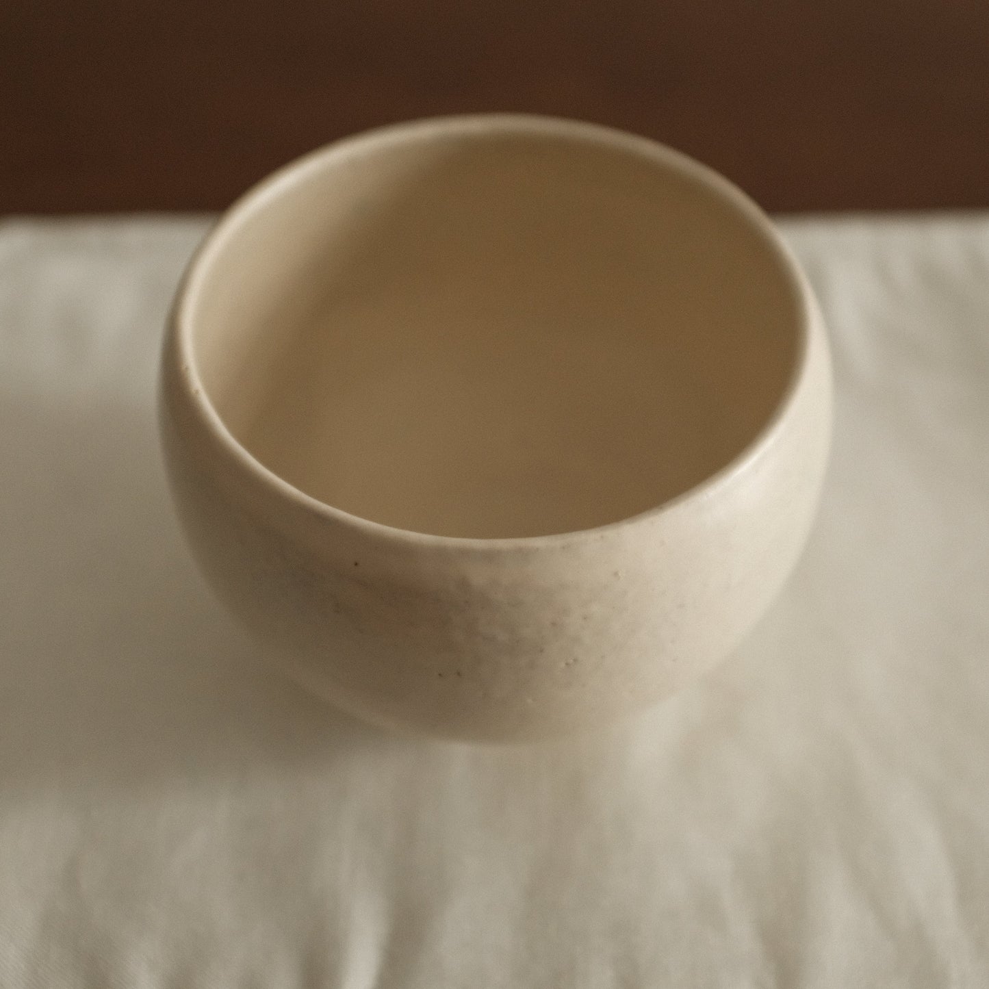 Yuli Handmade Snow White Round Egg Cup Powdered Glaze Underglaze Stoneware