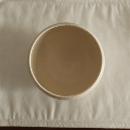 Yuli Handmade Snow White Round Egg Cup Powdered Glaze Underglaze Stoneware