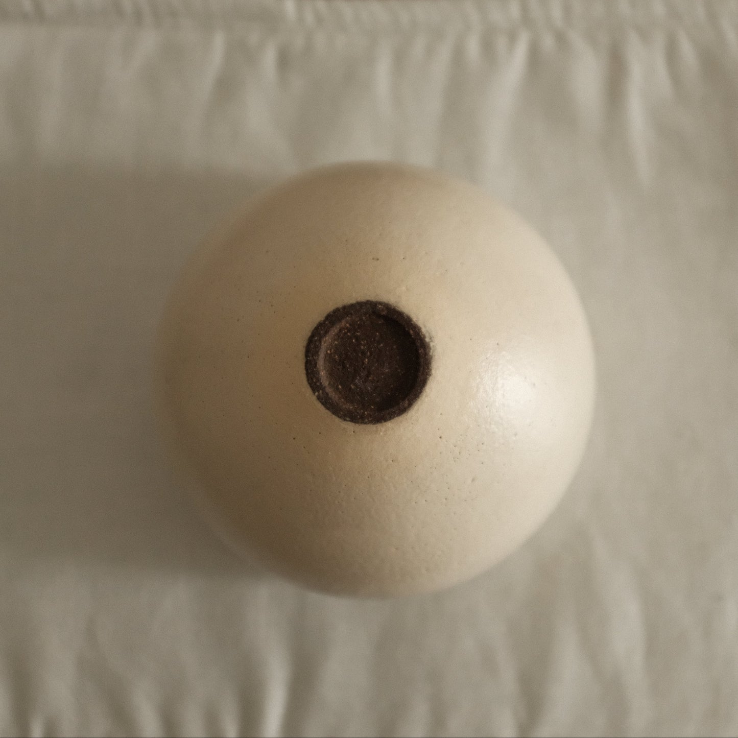 Yuli Handmade Snow White Round Egg Cup Powdered Glaze Underglaze Stoneware