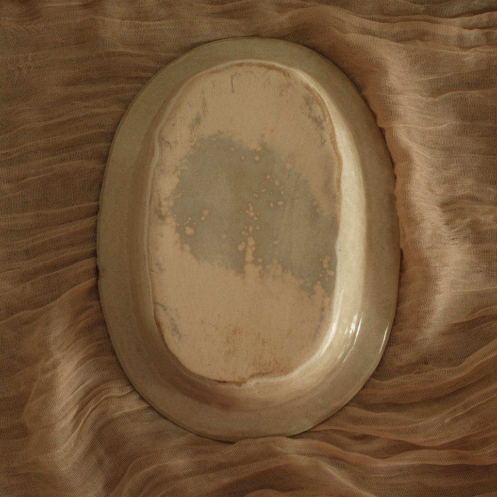 Annan Azure Retro Style Hand Painted Blue and White Decorative Floral Large Plate Underglazed Stoneware Ceramic