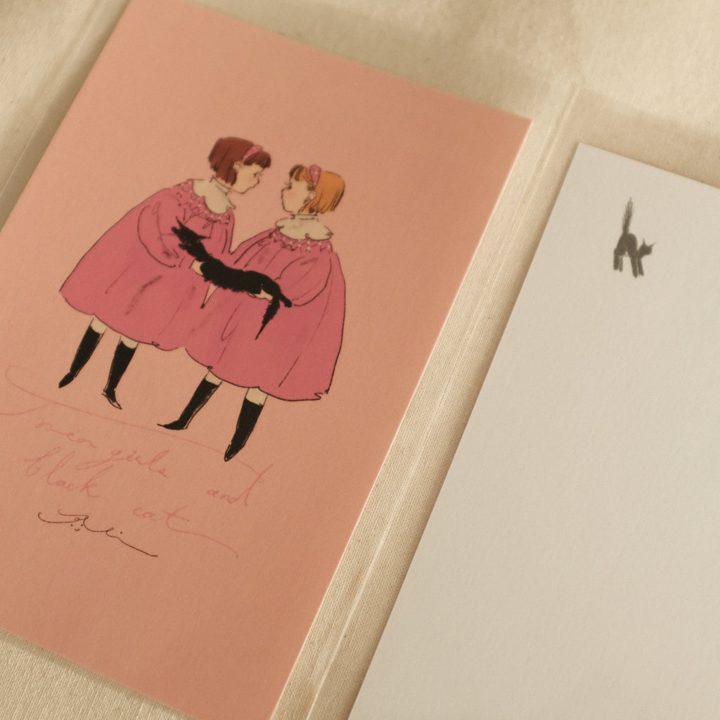 Kurahashi Rei Cat and Twins Postcard