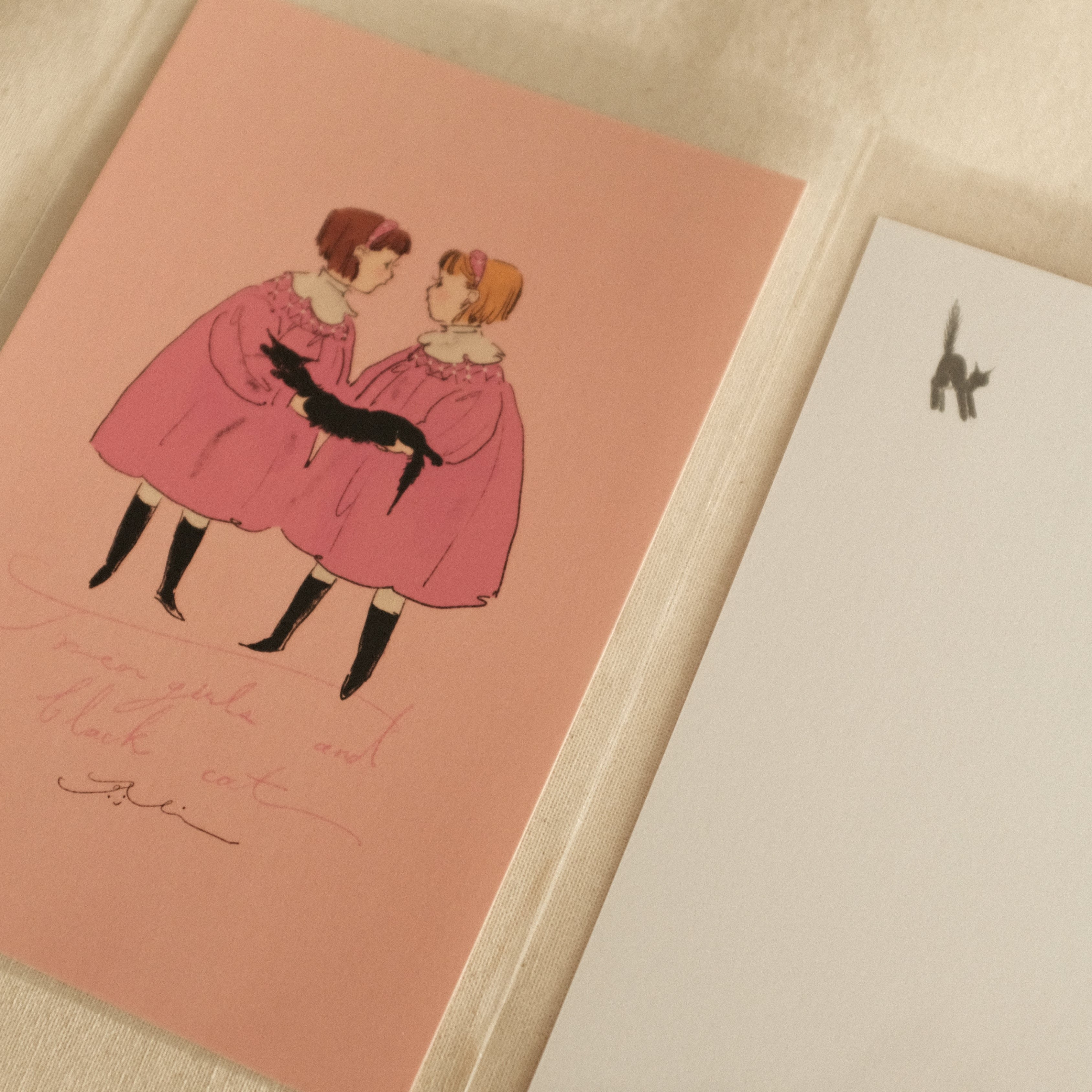 Kurahashi Rei Cat and Twins Postcard