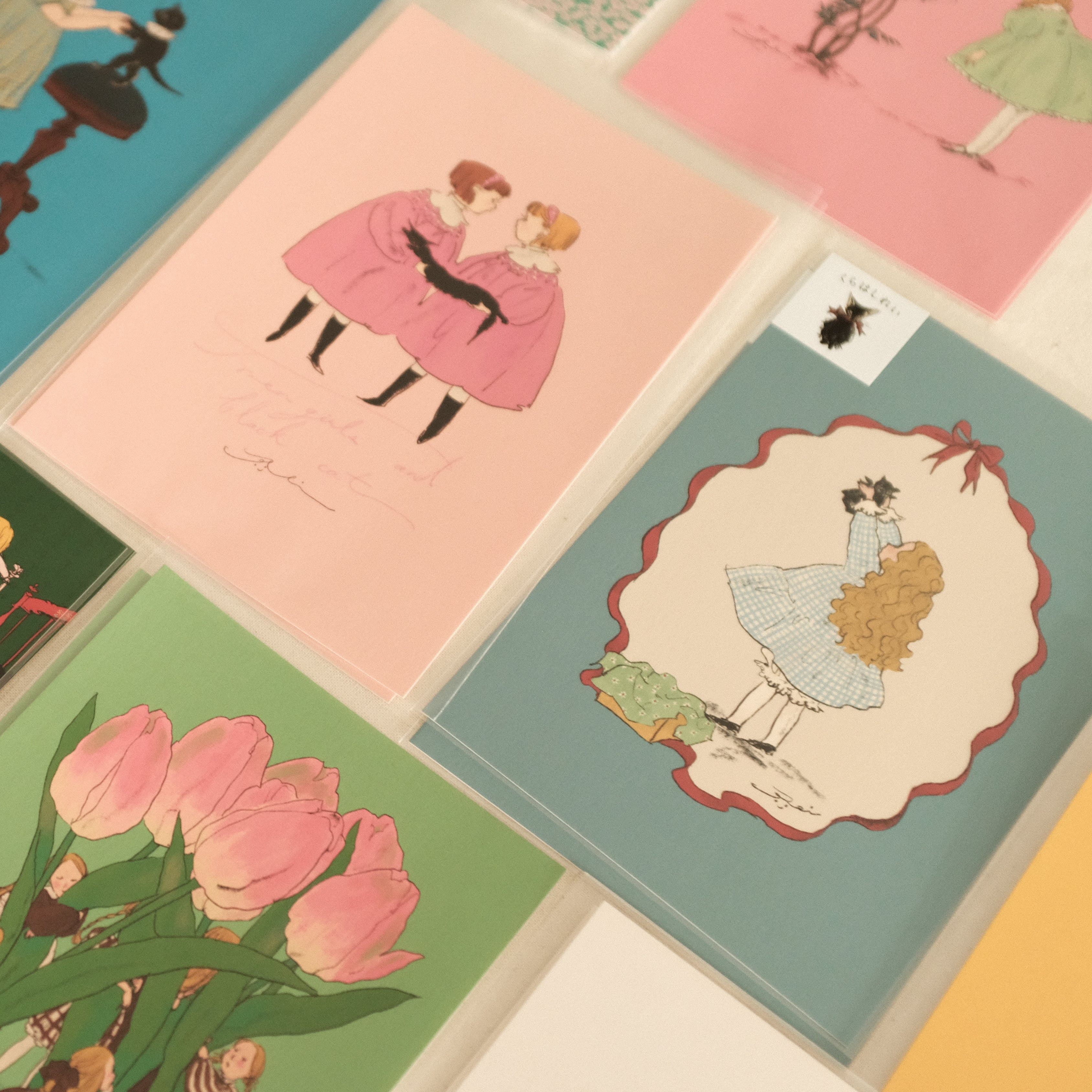 Kurahashi Rei Cat and Twins Postcard