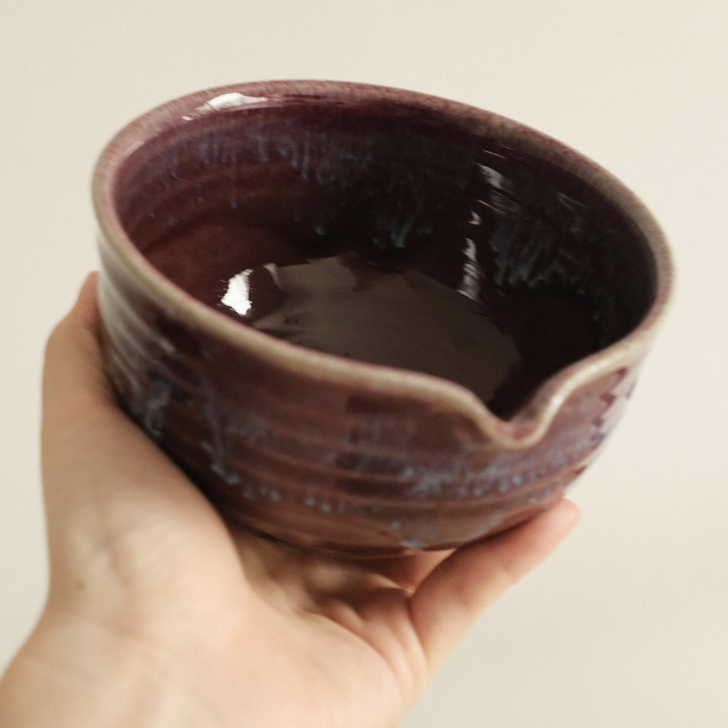 Hana Izumi Kiln Japan Shinsha No Nagare Cinnabar Flow Katakuchi Chawan Matcha Bowl Aritaware