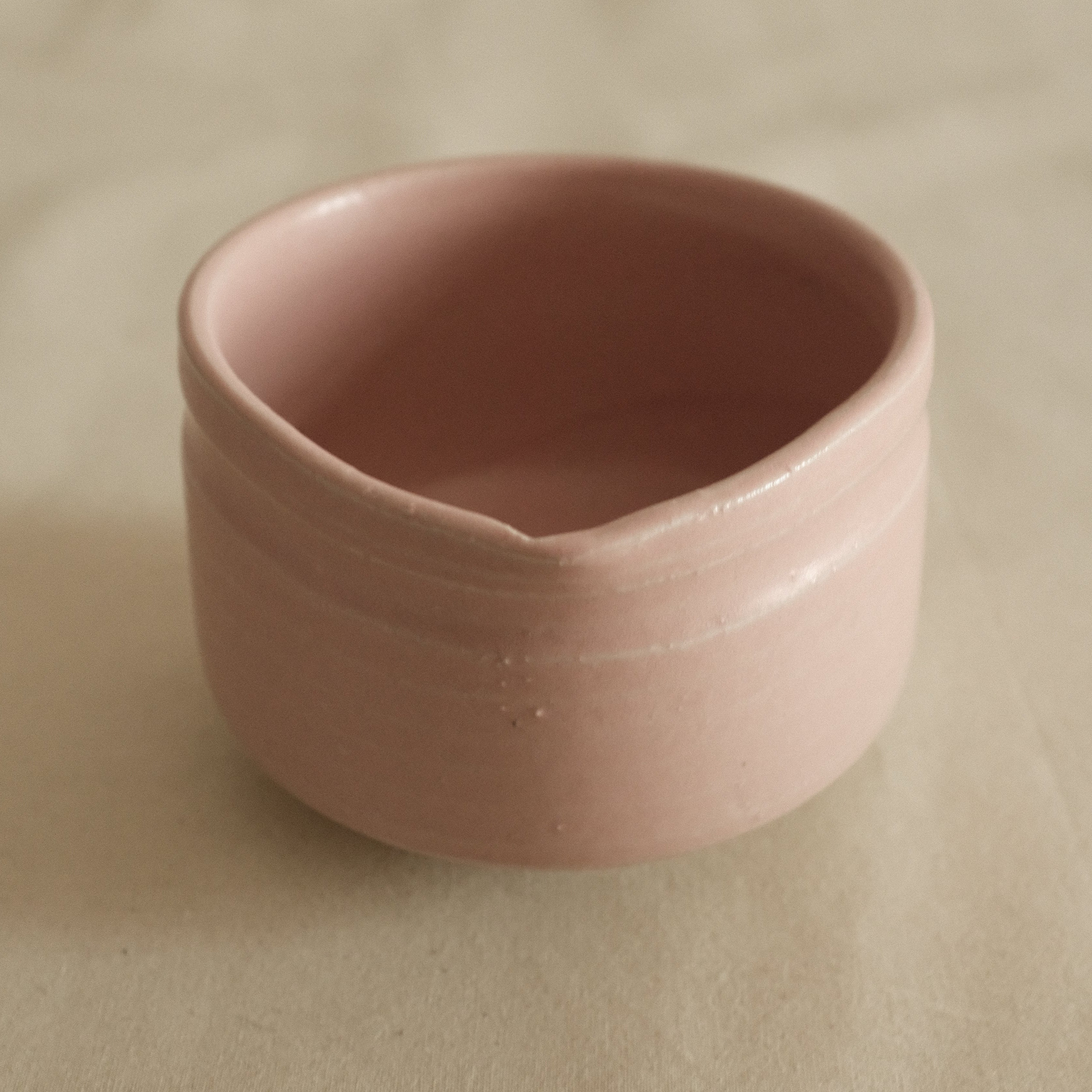 Hatsuichi Japan Momo Neri Pink Katakuchi Chawan Matcha Bowl Large Minoware