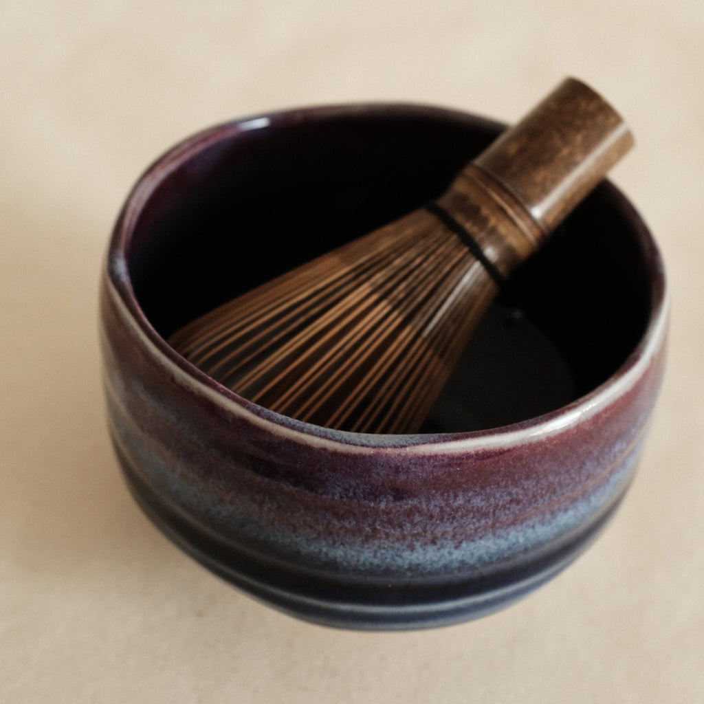 Hatsuichi Japan Tsubo Violet Chawan Matcha Bowl Minoware