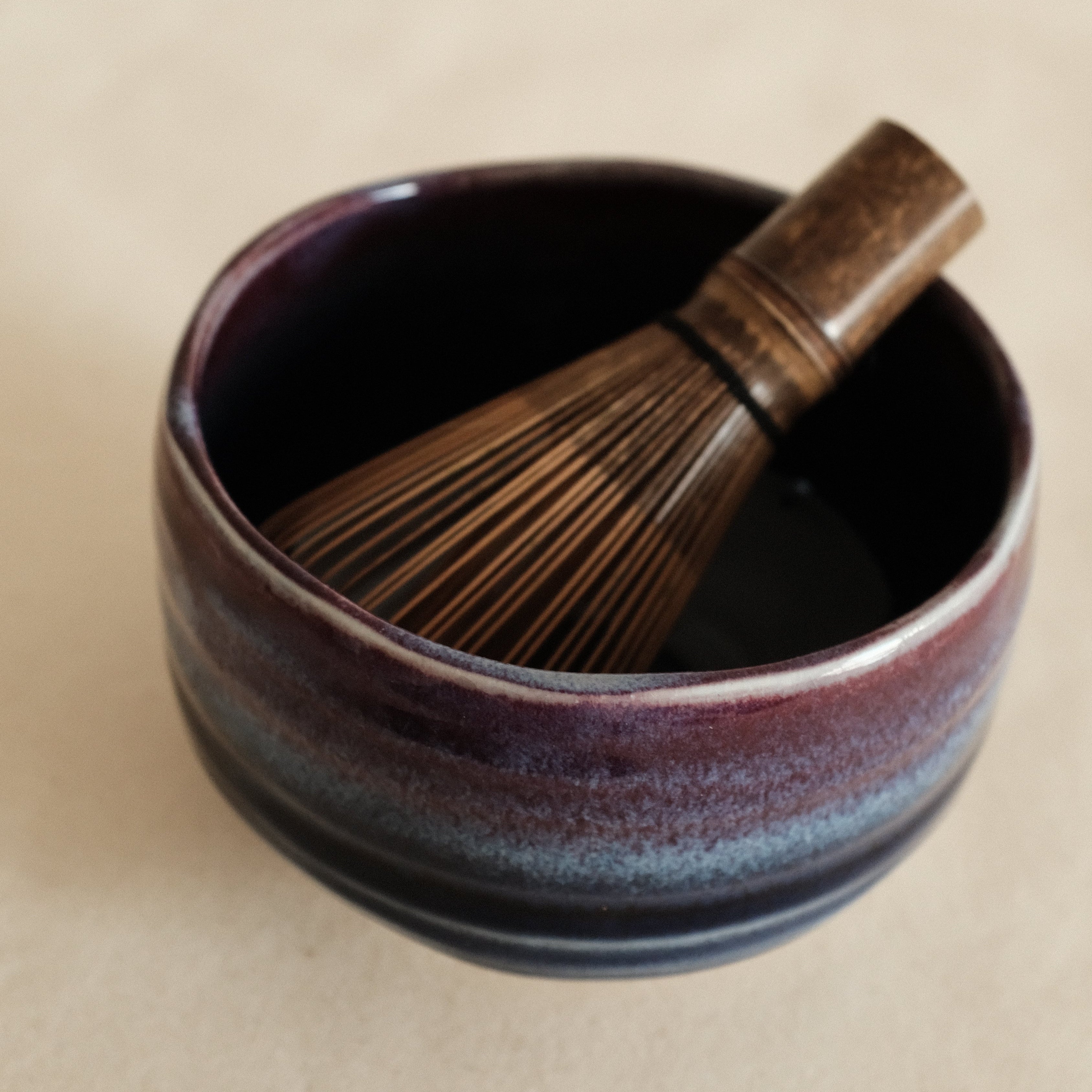 Hatsuichi Japan Tsubo Violet Chawan Matcha Bowl Minoware