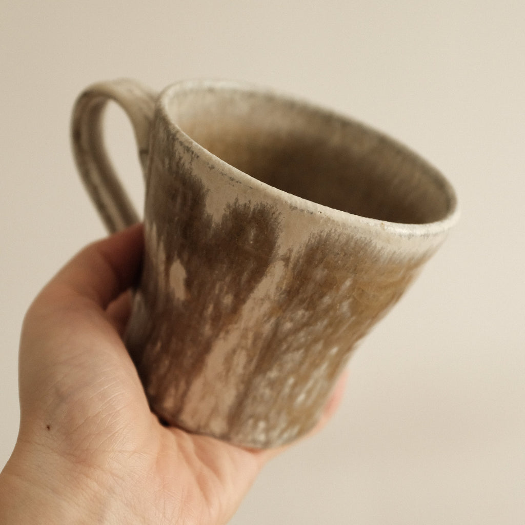 Kyuuko Mashiko Konayuki Powder Snow Glaze Mug with Handle