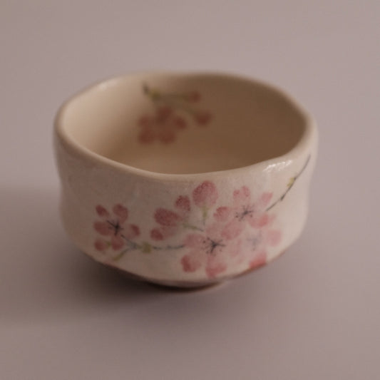 Hatsuichi Japan Pink Cherry Blossom Mini Chawan Matcha Bowl Tea Bowl Minoware