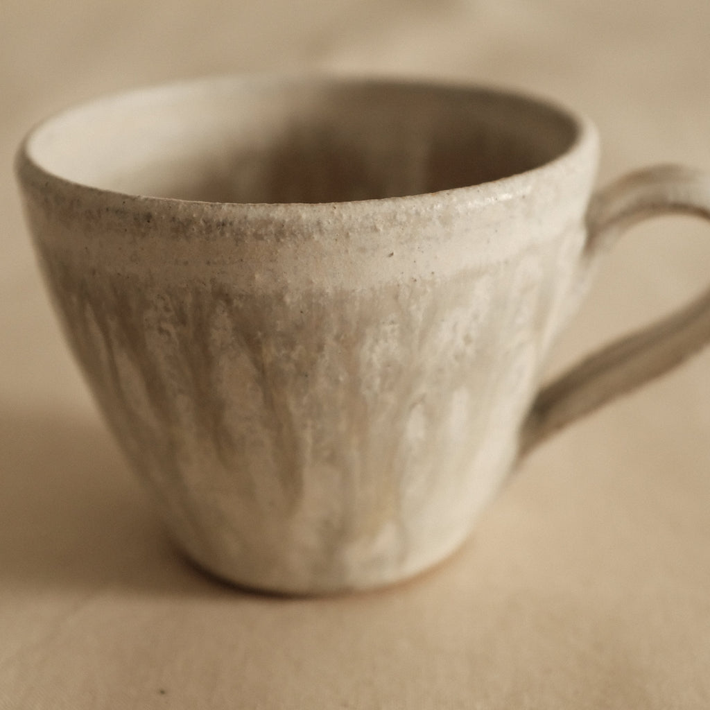 Kyuuko Mashiko Konayuki Powder Snow Glaze Small Mug with Handle