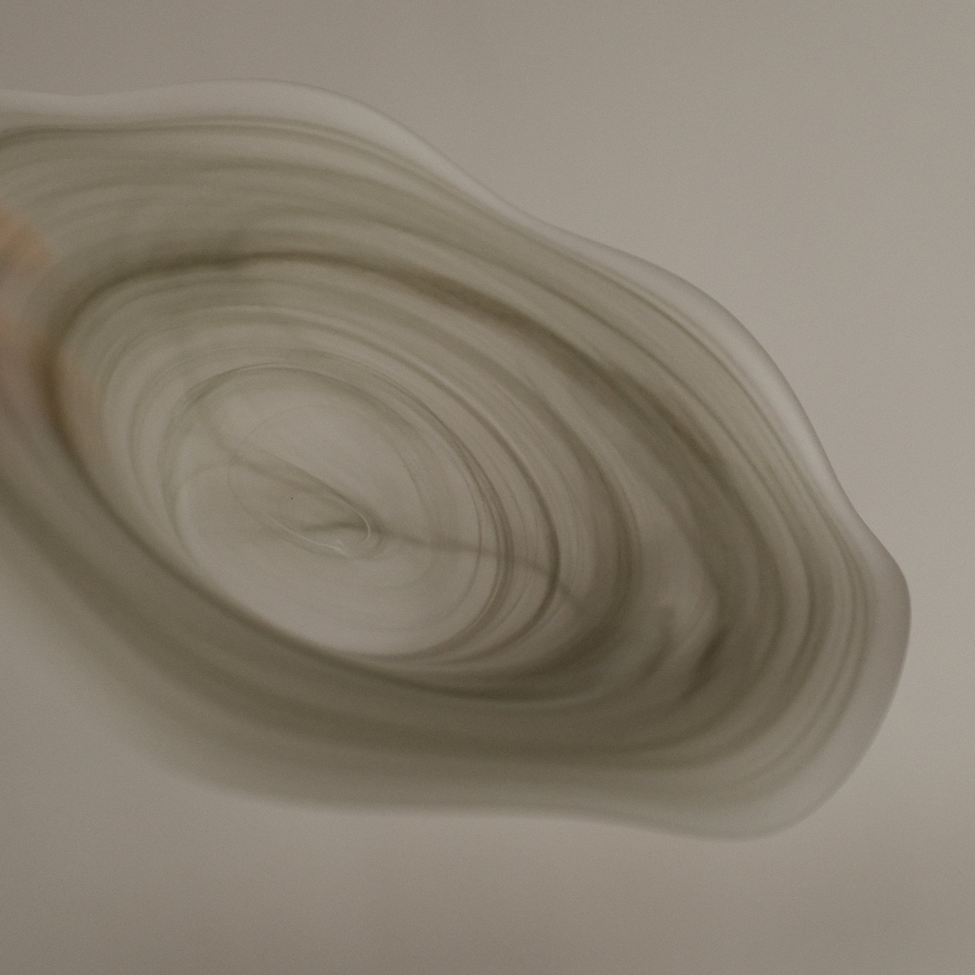 ESME Handmade Wavy Round Frosted Glass Cosmic Deep Plate Moss Green