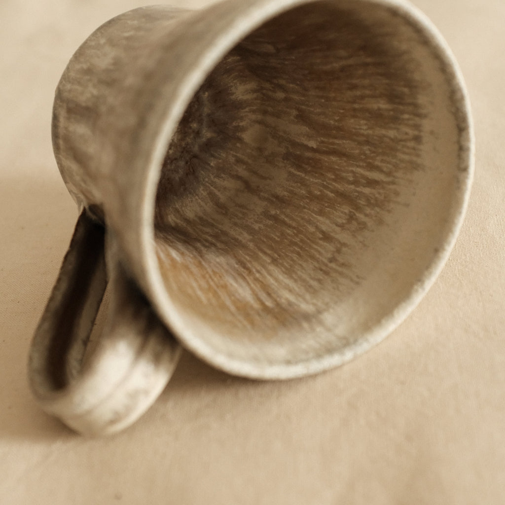 Kyuuko Mashiko Konayuki Powder Snow Glaze Mug with Handle