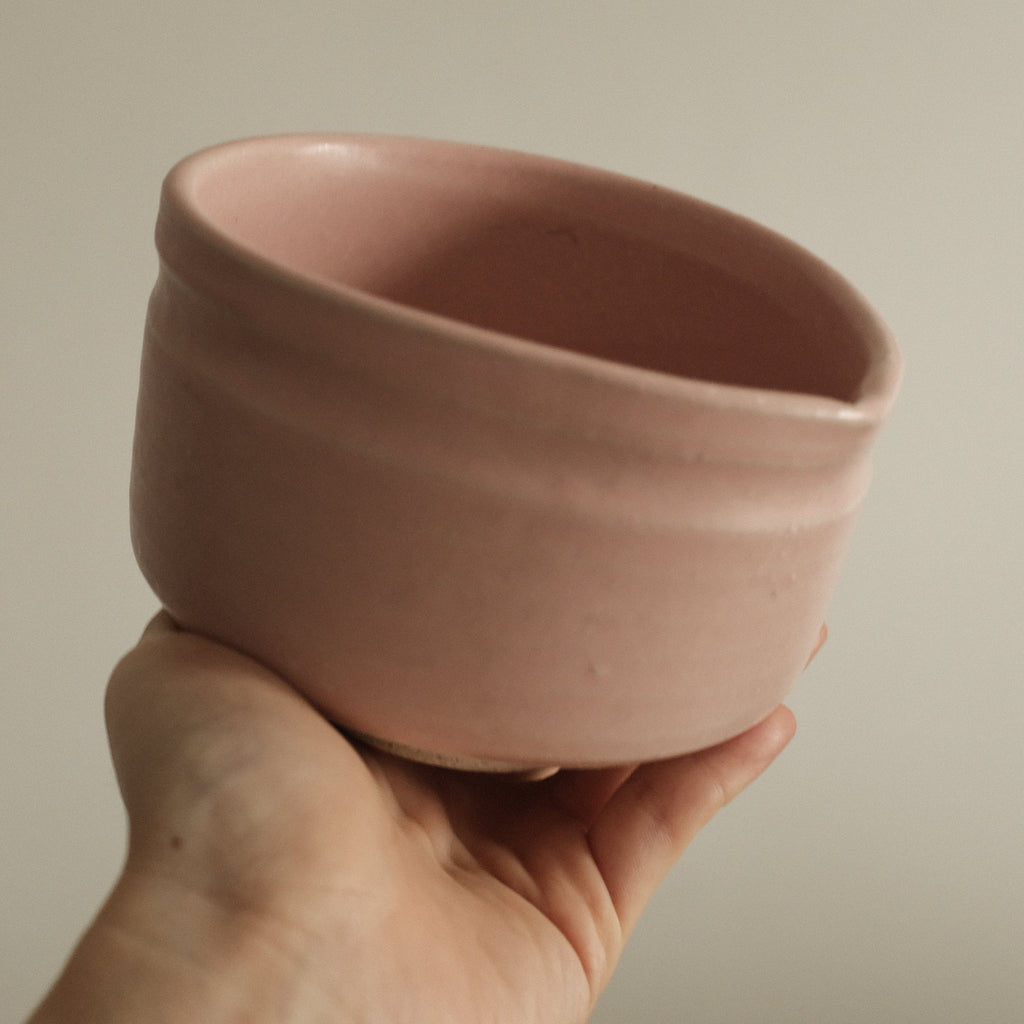 Hatsuichi Japan Momo Neri Pink Katakuchi Chawan Matcha Bowl Large Minoware