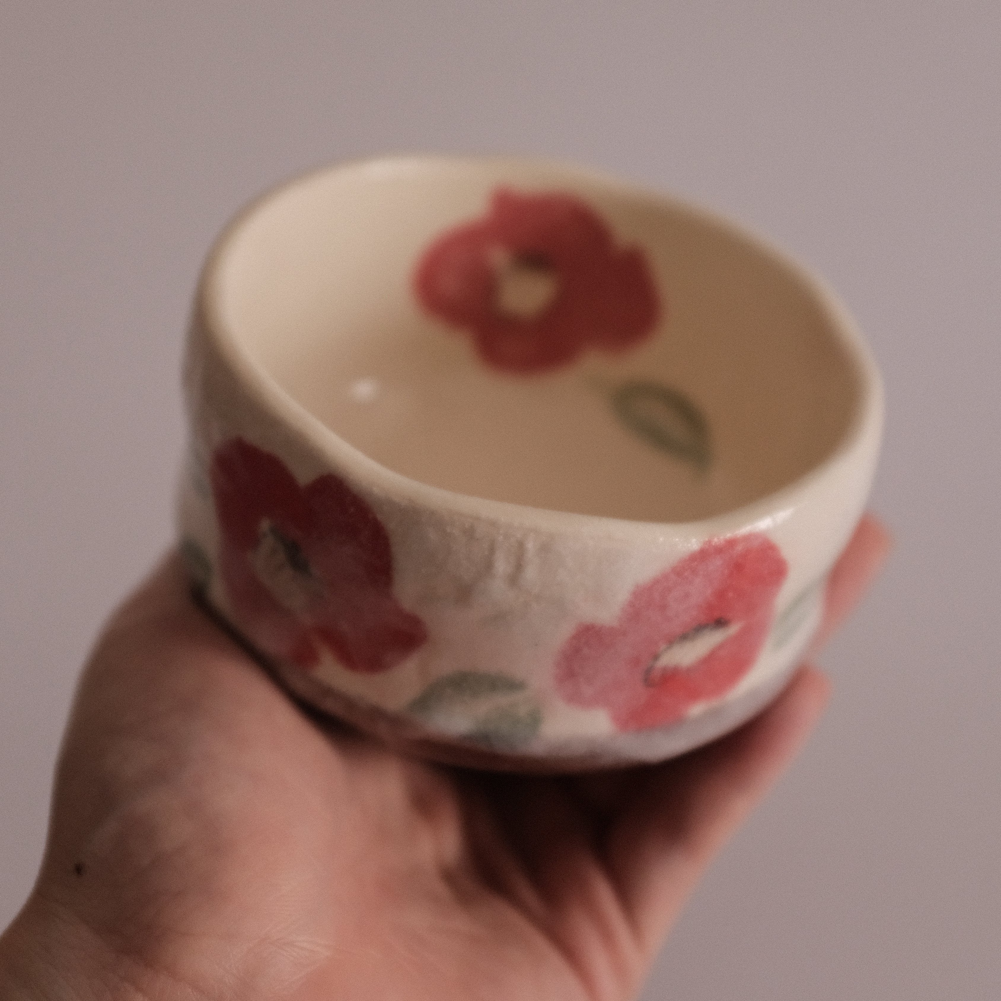 Hatsuichi Japan Camelia Blossom Mini Chawan Matcha Bowl Tea Bowl Minoware