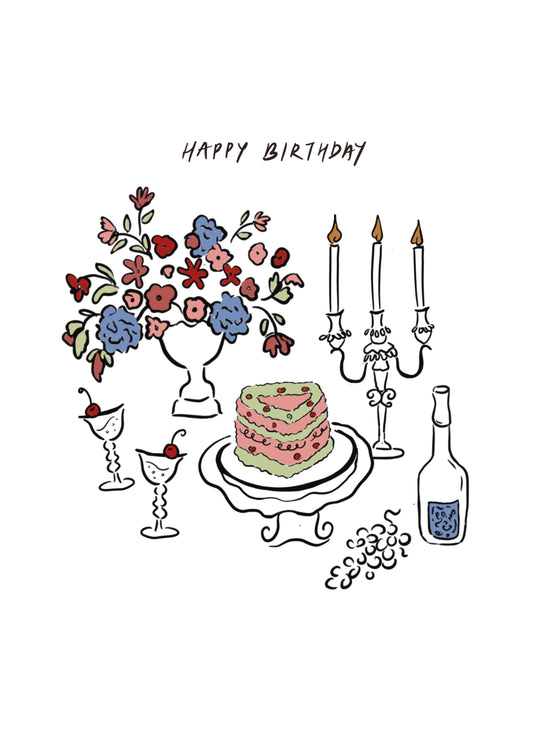 IvyC Art Birthday Happy Birthday Postcard Gift Card A6