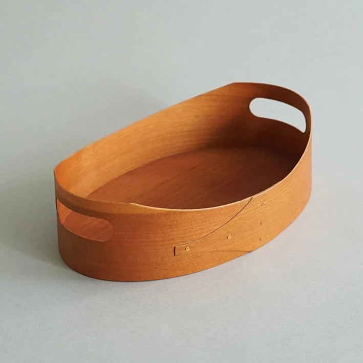 Homestead Japan Cherry Wood Shaker Oval Handle Tray
