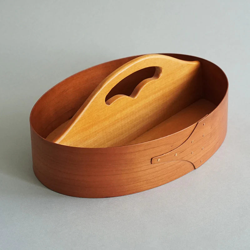 Homestead Japan Cherry Wood Shaker Oval Handle Tray