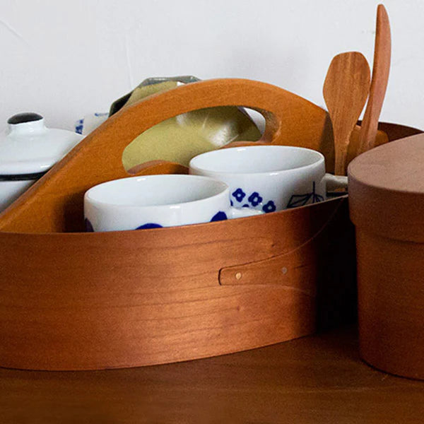 Homestead Japan Cherry Wood Shaker Oval Handle Tray