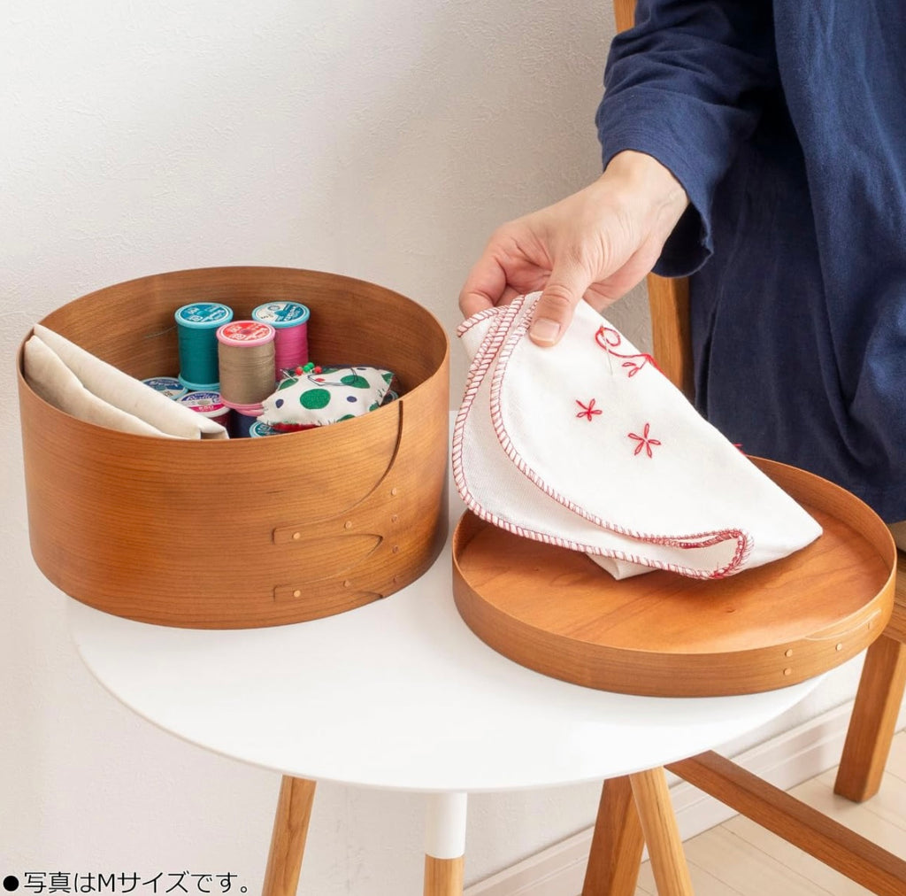 Homestead Japan Cherry Wood Shaker Round Box M Size