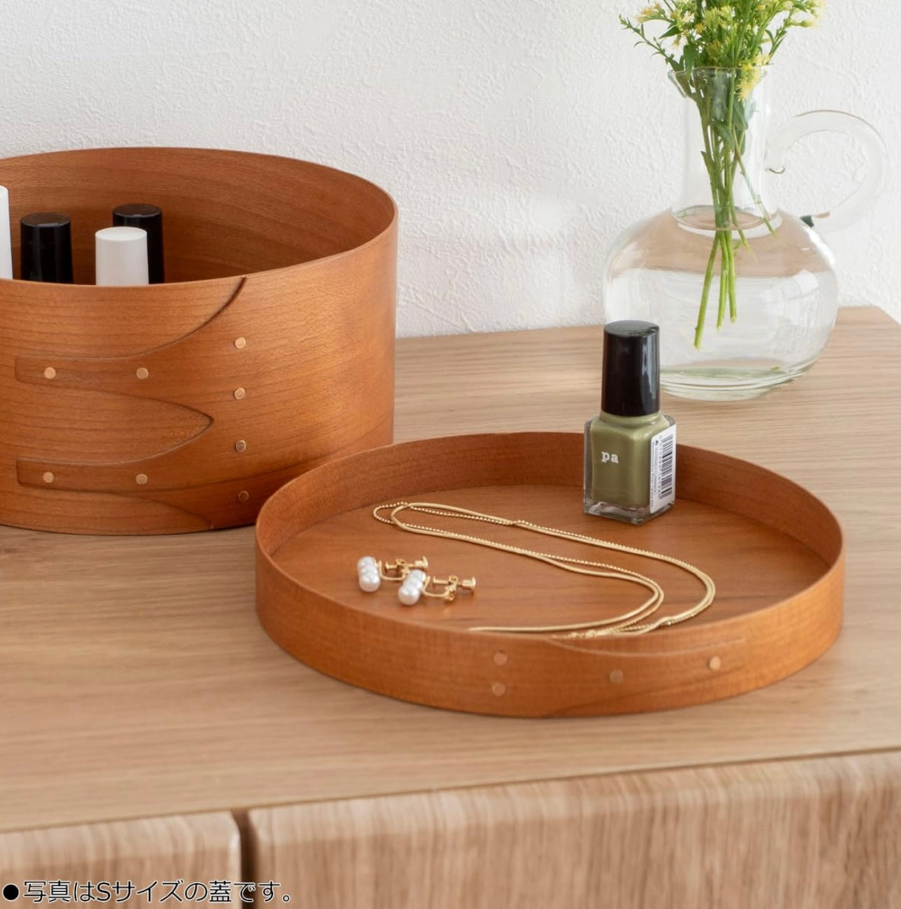 Homestead Japan Cherry Wood Shaker Round Box S Size