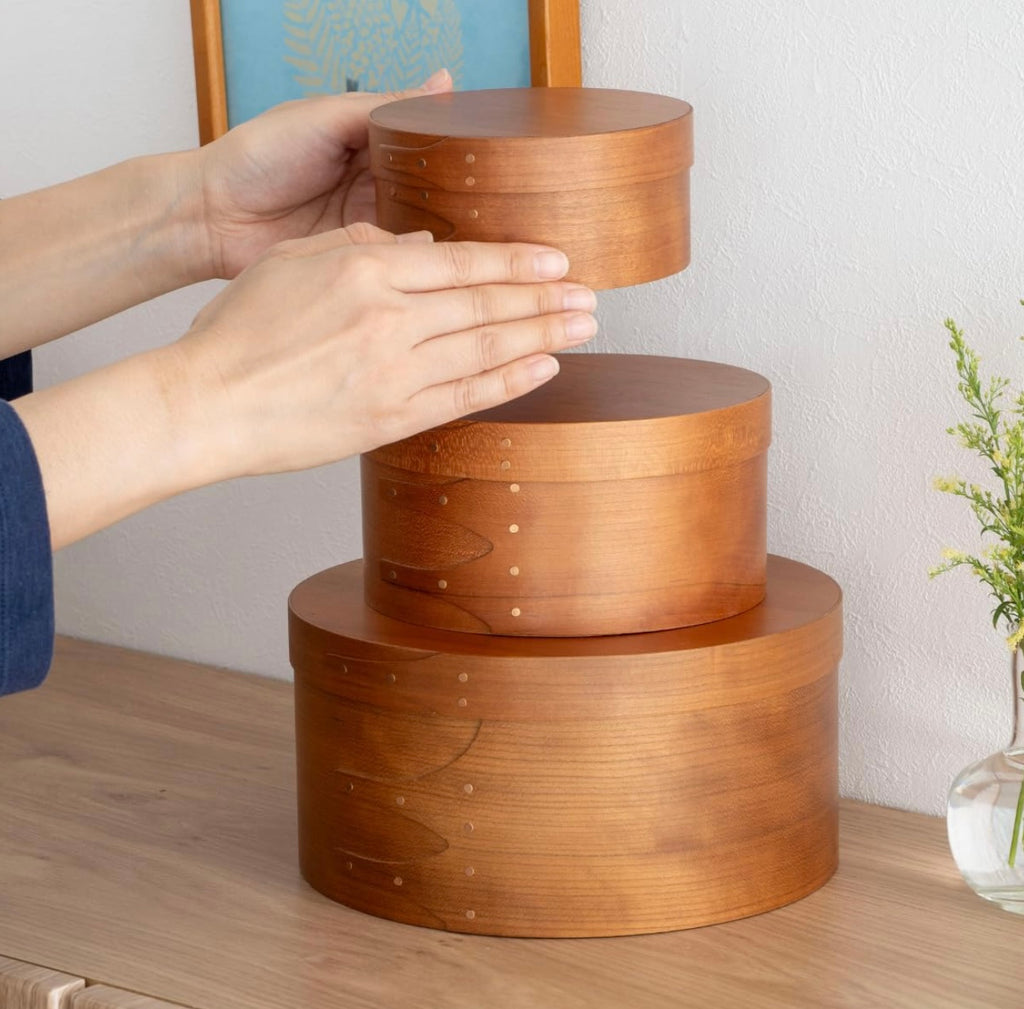 Homestead Japan Cherry Wood Shaker Round Box S Size