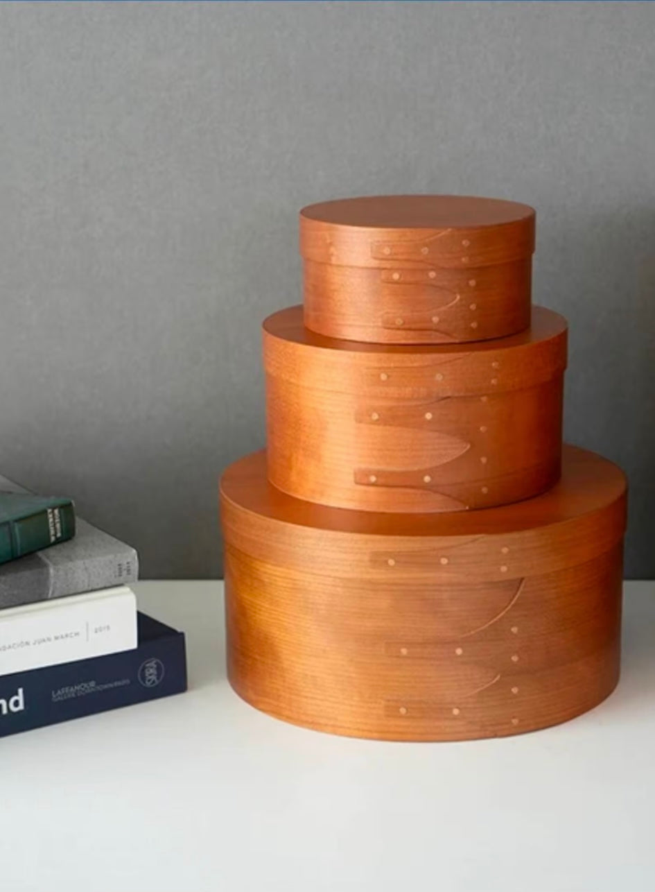 Homestead Japan Cherry Wood Shaker Round Box SS Size