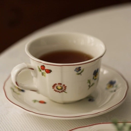 EMMA Spring Fleur Ivory Tea/ Coffee Cup with Saucer Set