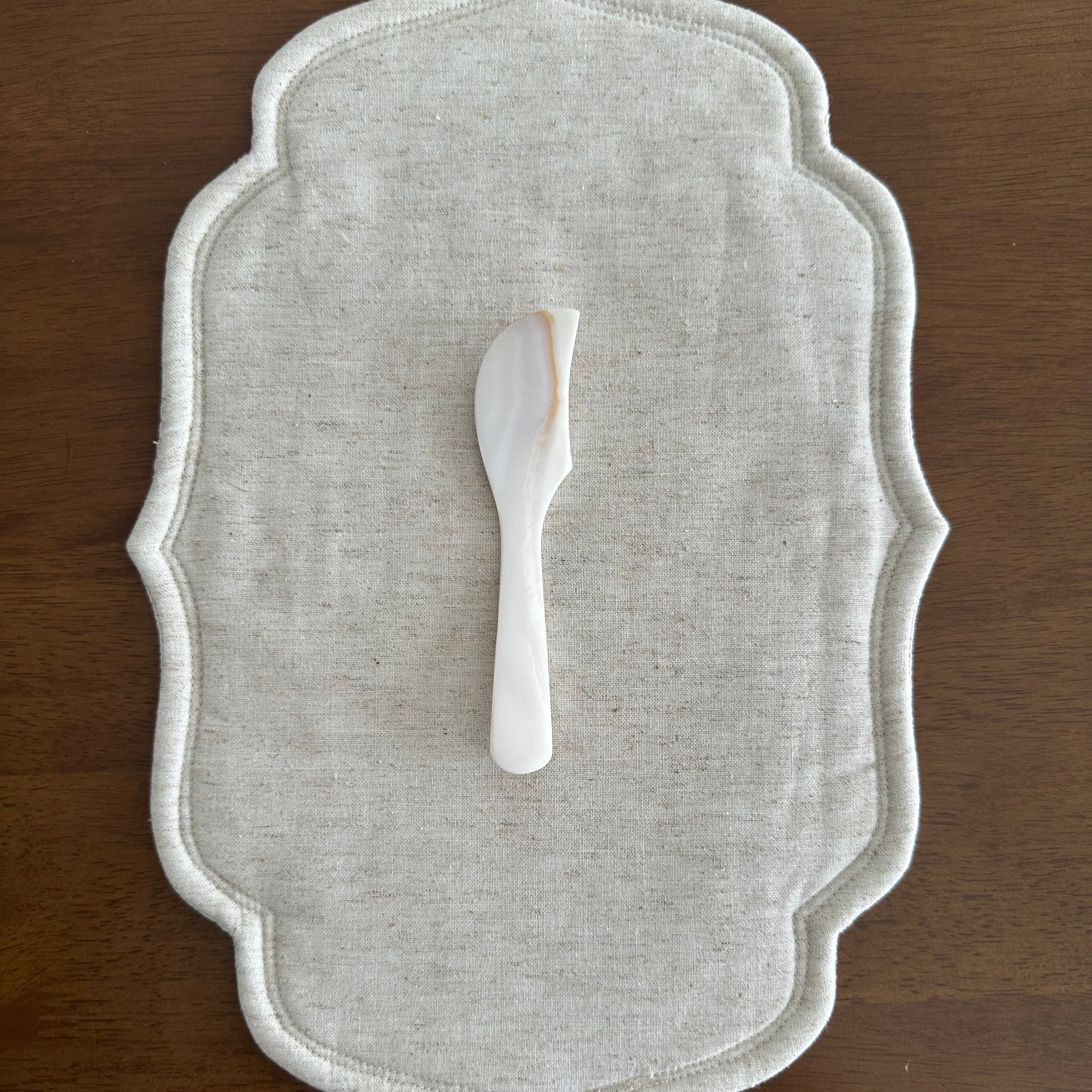 PEARLE Off White Mother of Pearl Spoon Fork Knife 12cm Dessert Coffee Cake Cutlery Flatware