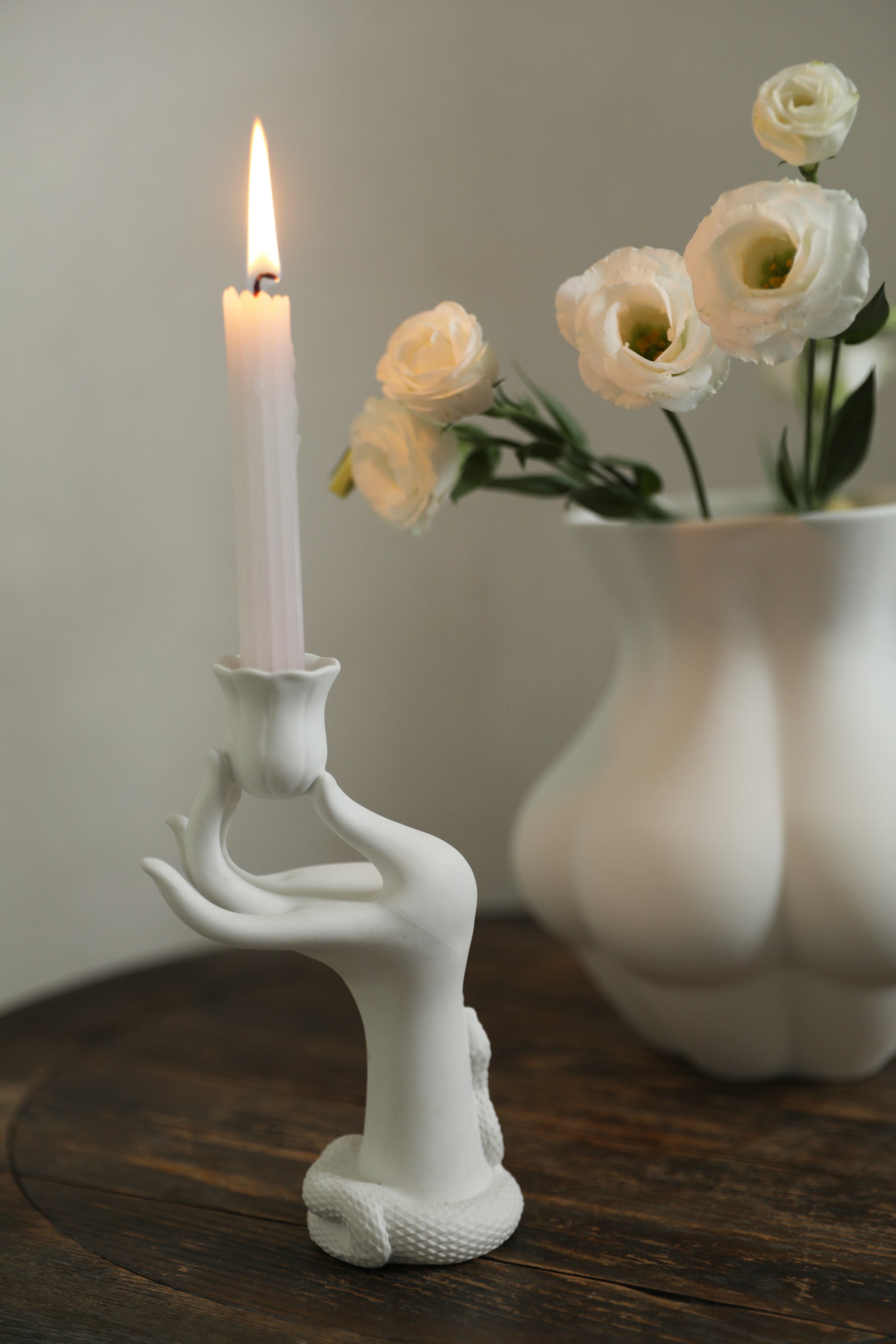 EVE A Mystique Touch Matte Ceramic Candle Holder