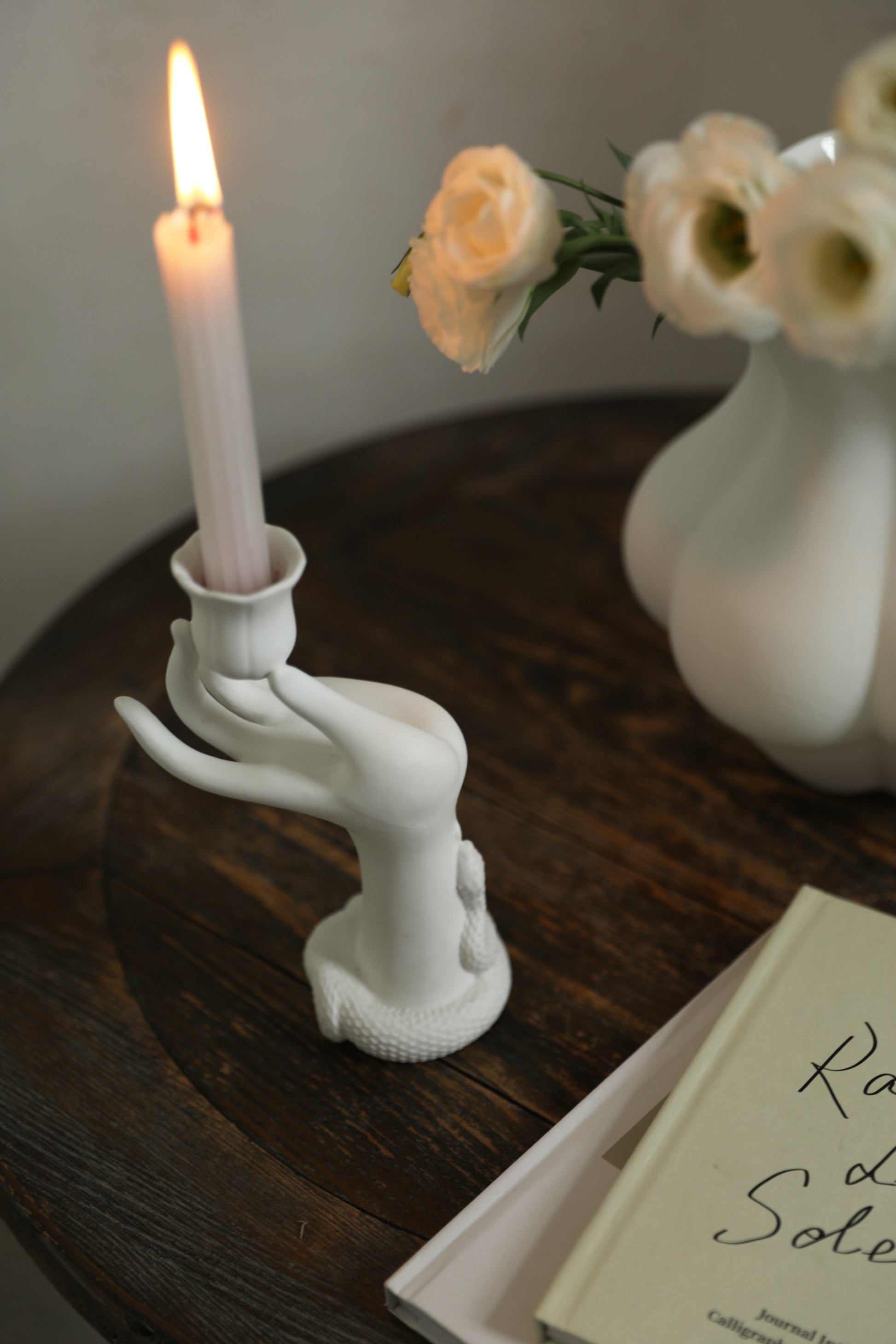 EVE A Mystique Touch Matte Ceramic Candle Holder