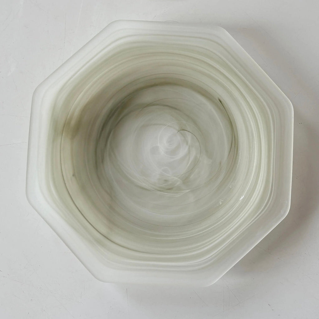 ESME Handmade Hexagon Frosted Glass Cosmic Plate Moss Green