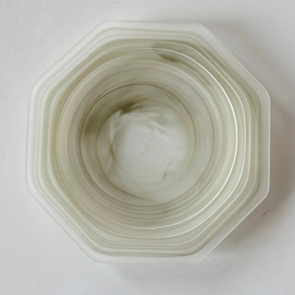 ESME Handmade Hexagon Frosted Glass Cosmic Plate Moss Green