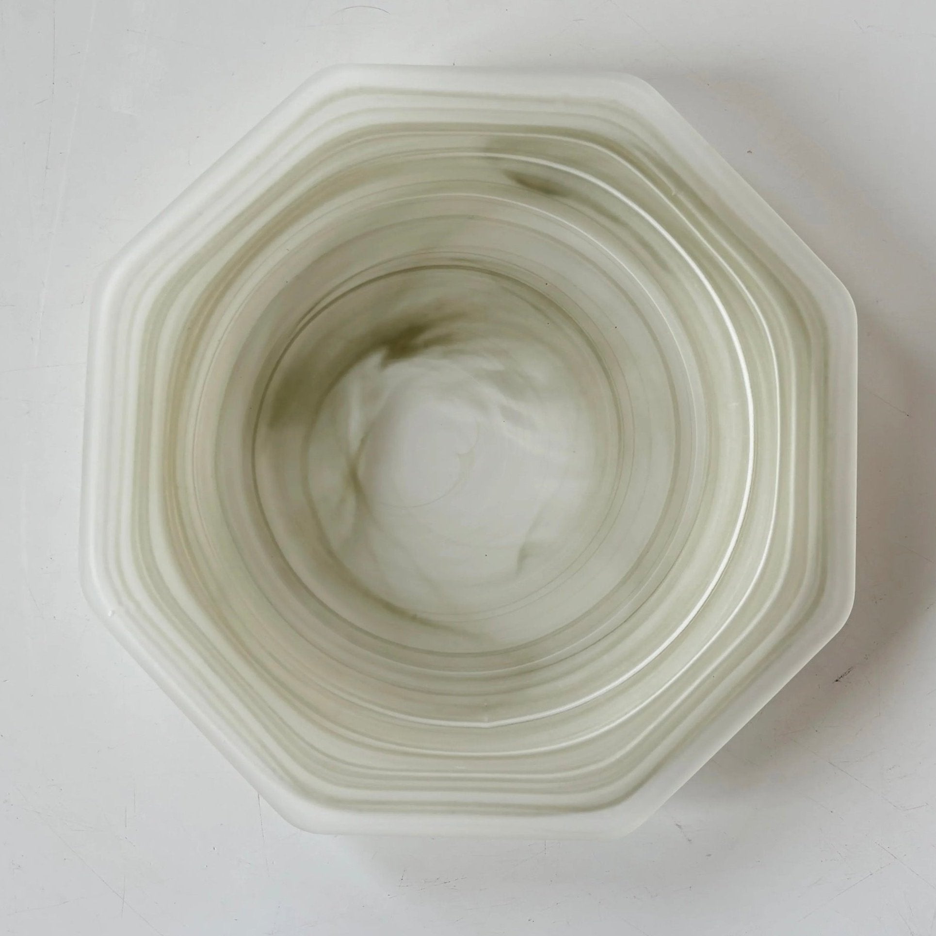 ESME Handmade Hexagon Frosted Glass Cosmic Plate Moss Green