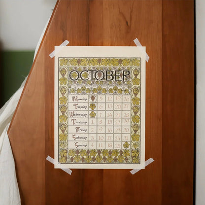 MARGUERITE Elegant Retro Art Nouveau Wall Hanging Table Display Calendar 2026 Art Card