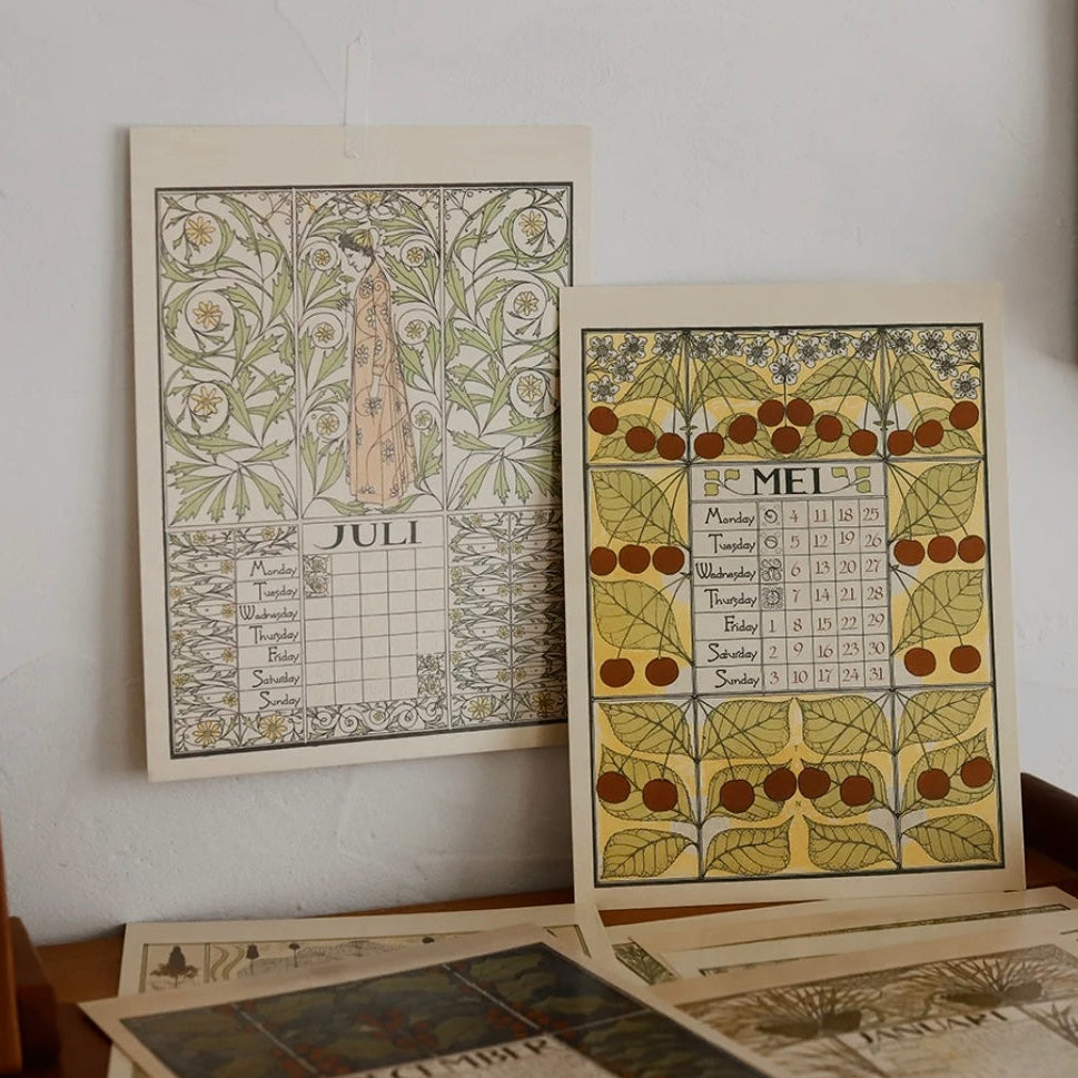 MARGUERITE Elegant Retro Art Nouveau Wall Hanging Table Display Calendar 2026 Art Card