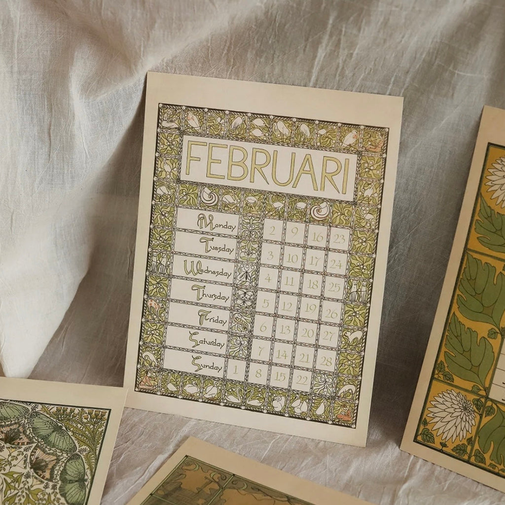 MARGUERITE Elegant Retro Art Nouveau Wall Hanging Table Display Calendar 2026 Art Card