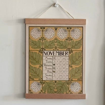 SIENNA Magnetic Teak Wood Hanging Scroll Poster Hanger Damage-Free