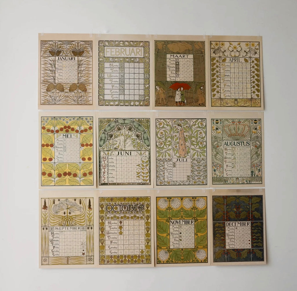 MARGUERITE Elegant Retro Art Nouveau Wall Hanging Table Display Calendar 2026 Art Card