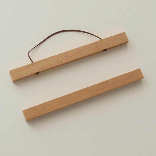 SIENNA Magnetic Teak Wood Hanging Scroll Poster Hanger Damage-Free