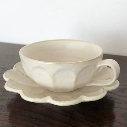 Kaneko Kohyo Japan Rinka Soup Cup and Saucer White