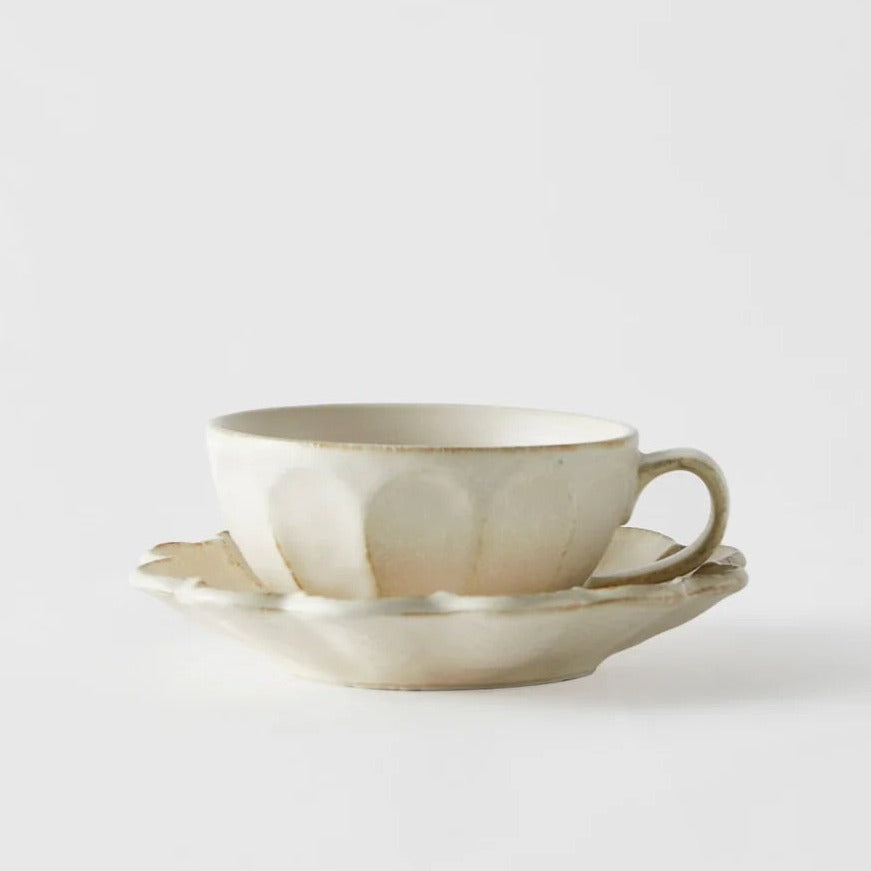 Kaneko Kohyo Japan Rinka Soup Cup and Saucer White